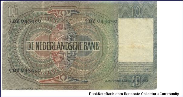 Banknote from Netherlands year 1942