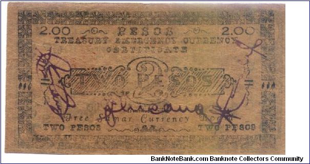 2 Pesos Certificate Banknote