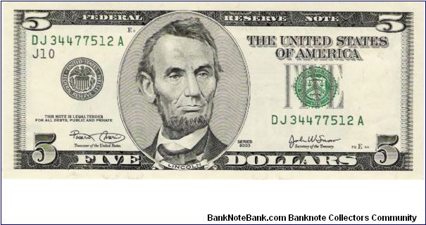 5 Dollars 2003 Banknote