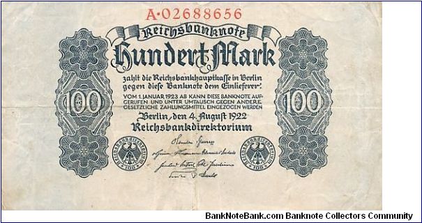 100 Mark Issued 1922 & We've More Grades From The Same Note Banknote