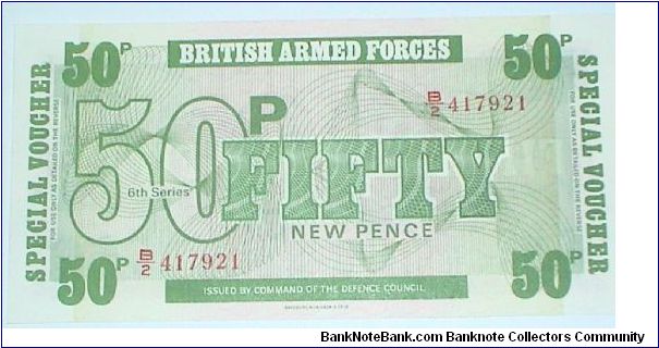 British Armed Forces 6th Series 50 Pence Banknote