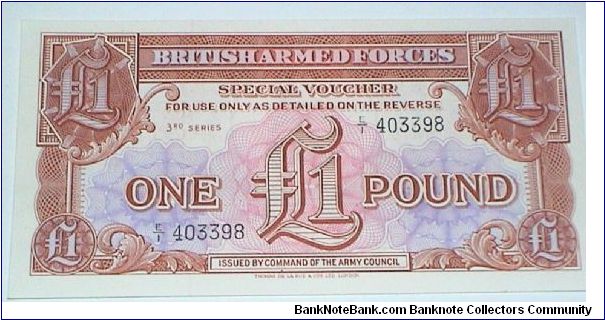 British Armed Forces. 3rd Series. 1 Pound Banknote
