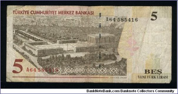 Banknote from Turkey year 2005