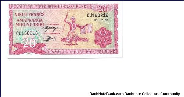 Banknote from Burundi year 1997