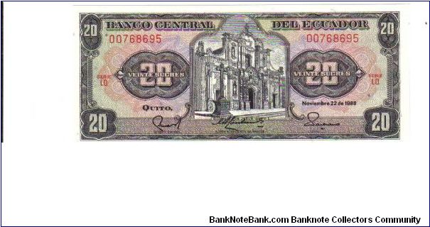 viente  sucres Banknote