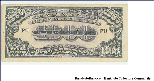 Japanese-Philippine (JIM) Invasion Money issued by the occupying forces of Japan for use in the Philippines. This was the LARGEST denomination note issued by the japanese. Banknote