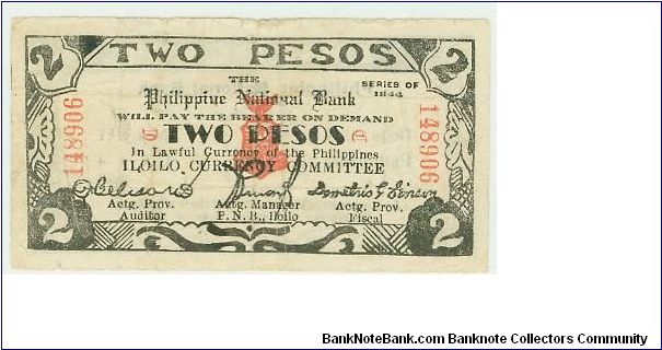 VERY RARE! Philippine National Bank note (PNB) 2 Peso ILOILO on WAFER THIN paper. This is as thin as RICE paper! NONE of the oldtime Filipina experts have EvER seen this note! Banknote