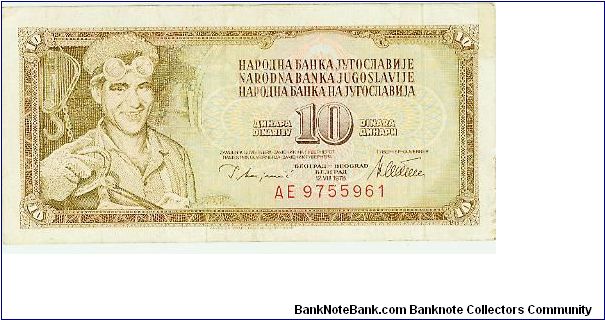 VERY NICE 10 DINARA YUGO! Banknote