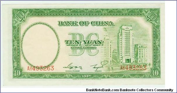 Banknote from China year 1937