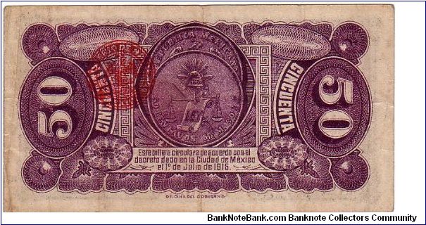 Banknote from Mexico year 1915