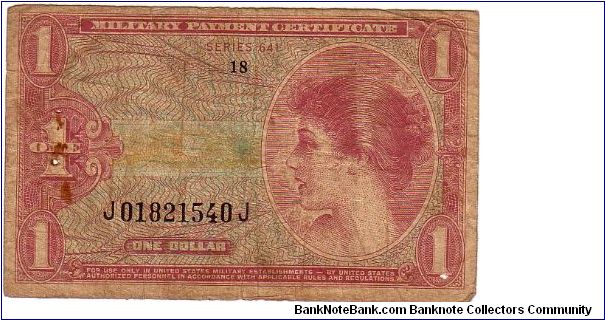 MILITARY PAYMENT CERTIFICATES
1965-1968
AREAS OF USE VIETNAM Banknote