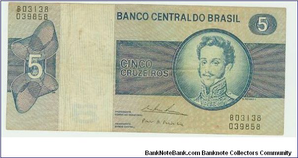 HELP WITH THE YEAR PLEASE? NICE 5 CRUZ NOTE FROM BRASIL. Banknote