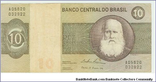 HELP WITH THE YEAR PLEASE? NICE 10 CRUZEIROS FROM BRASIL. Banknote