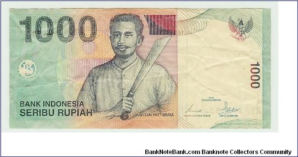 1000 RUPIAH NOTE FROM INDONESIA. Banknote