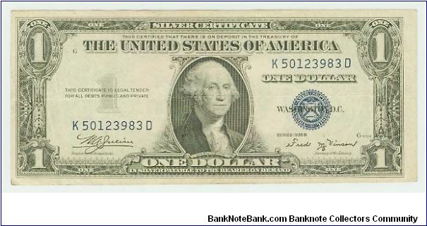 NICE 1935B SERIES SILVER CERTIFICATE. Banknote