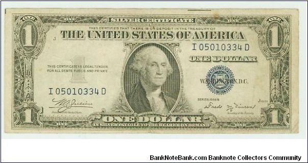 1935B SERIES SILVER CERT. Banknote