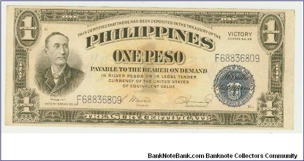 WWII PHILIPPINES VICTORY NOTE. LOOKS LIKE OUR SILVER CERTIFICATE. SAME PAPER QUALITY/TEXTURE/INK. THIS NOTE GOES ON EBAY FOR $25.+ IN THIS CONDITION. Banknote