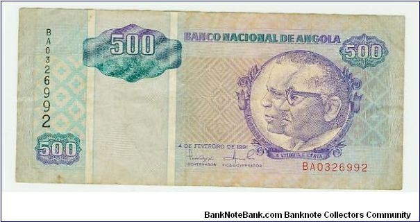 500 KWANZAS ANGOLA. Banknote