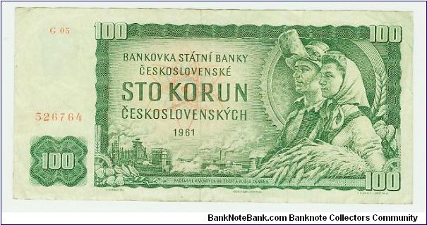 VERY NICE CZECH NOTE FROM 1961. Banknote