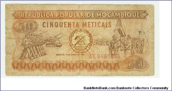 Banknote from Mozambique year 1980