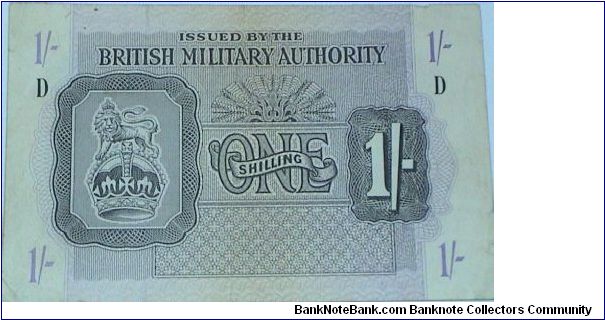 1 Shilling. Military Authority. 1st Series. Banknote