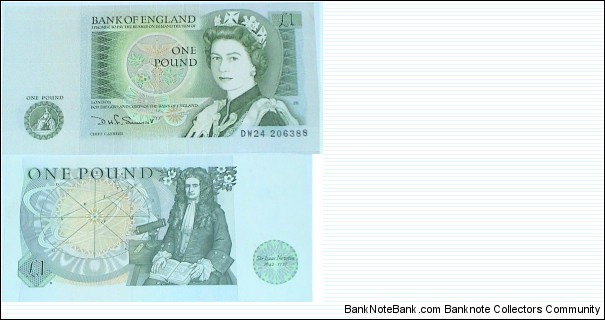1 Pound. Issac Newton. Error= last number shifting error. Somerset siganture. Banknote