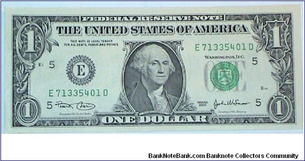 1 Dollar. Banknote