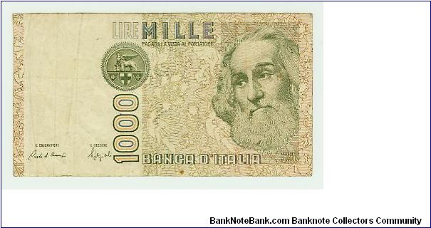 ITALIA 1000 LIRA. Banknote