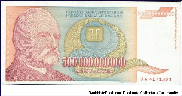 YU banknote 500 000 000 000 dinara
whit 11 zero's Banknote