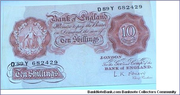 10 Shillings. O'Brien signature Banknote