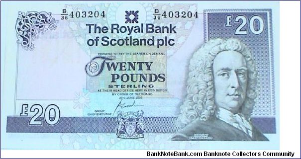 Royal Bank of Scotland. 20 Pounds. Brodick Castle. Banknote