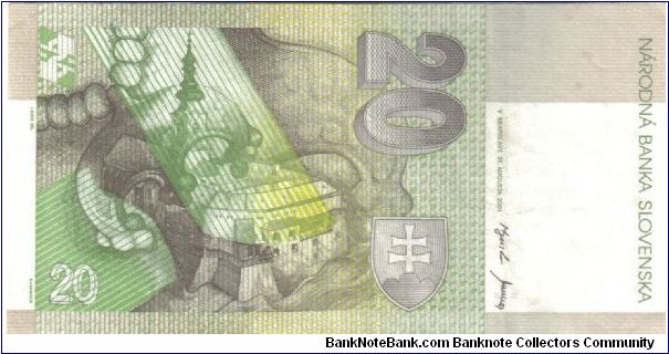 Banknote from Slovakia year 2001