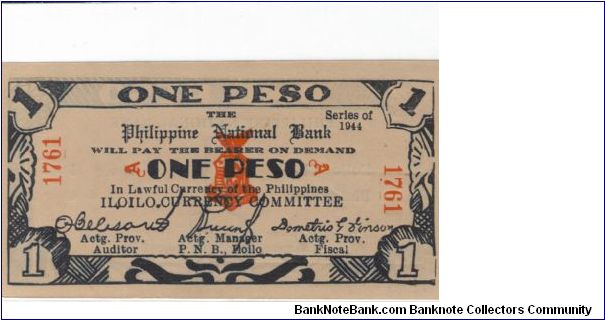 S-339 Ilocos 1 Peso note. Banknote