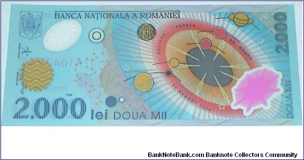 2000 Lei. Polymer note, Solar Eclipse Banknote