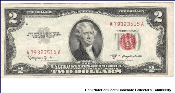 1953 C USN red seal signatures granahan/Dillion Banknote