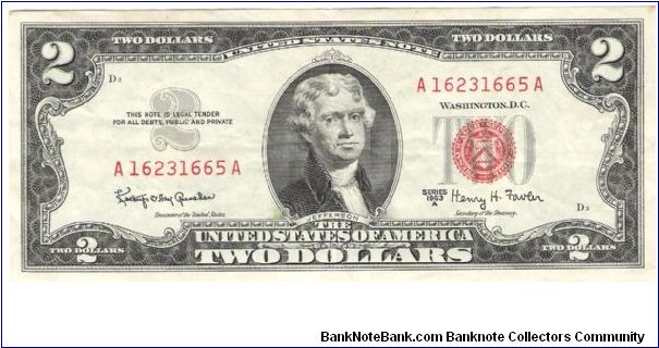 1963A USN red seal Granahan/Fowler Banknote