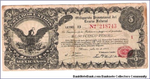 mexico some type of provisional note Banknote