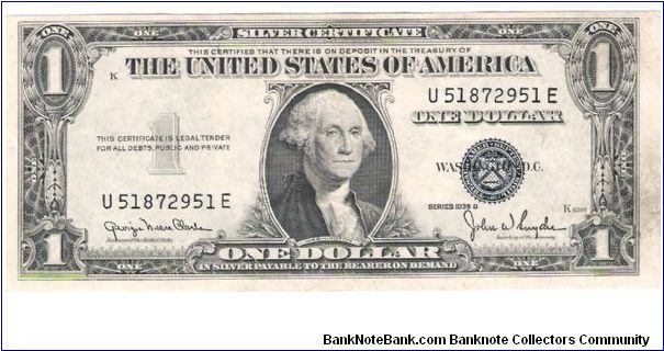 1935D Silver Certificate Clark/ Snyder WIde Banknote