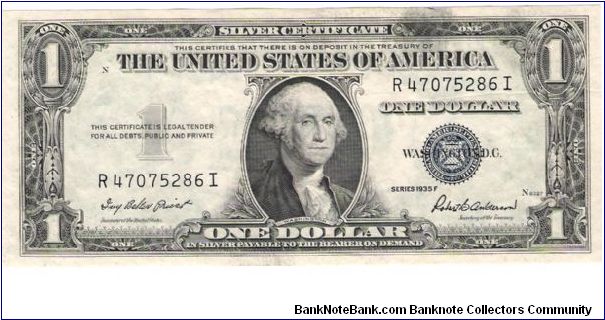 1935F Priest anderson silver Certificate Banknote