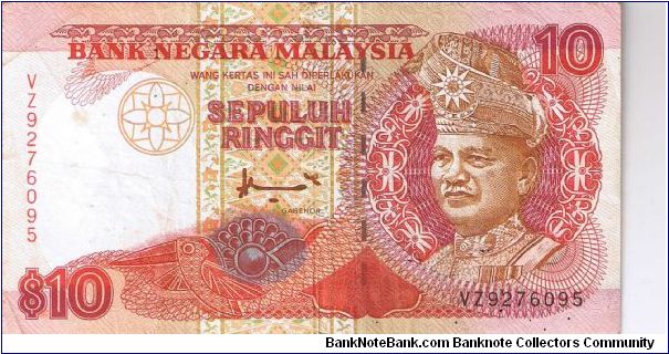Malaysia 10 ringgit. Issued in 1998 I think. Printed by Giesecke & Devrient. Banknote