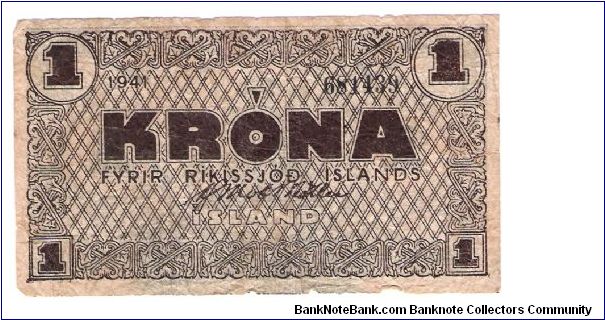 Banknote from Iceland year 1941