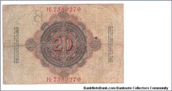 Banknote from Germany year 1910