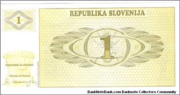 Series Al 1 Tolar Banknote