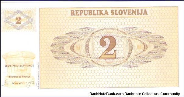 2 tolarjev
somewhere around the 90's Banknote