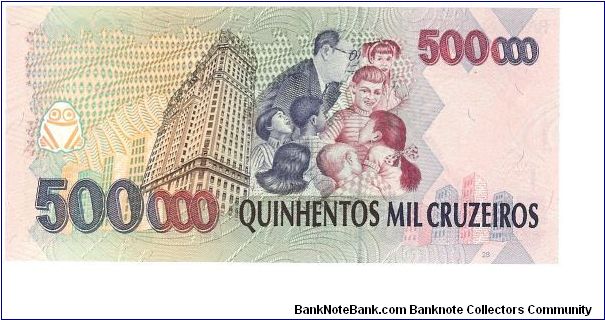 Banknote from Brazil year 1993