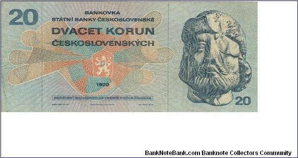 Banknote from Czech Republic year 1970