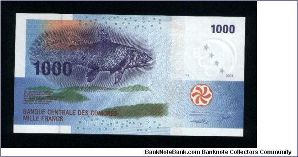 1000 Francs.

Fish at center on face; local traditional sailor with its boat at center on back.

Pick-NEW Banknote