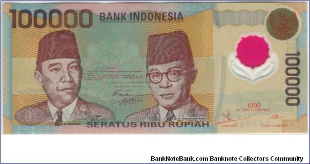 Indonesia 1999 Rp100000 Polymer Banknote