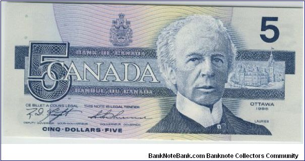 Canada 1986 $5 Banknote