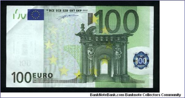 100 Euro.

Serial -S- prefix (Italy)

Baroque and Rococo architecture represented on face and back.

Pick #5s Banknote